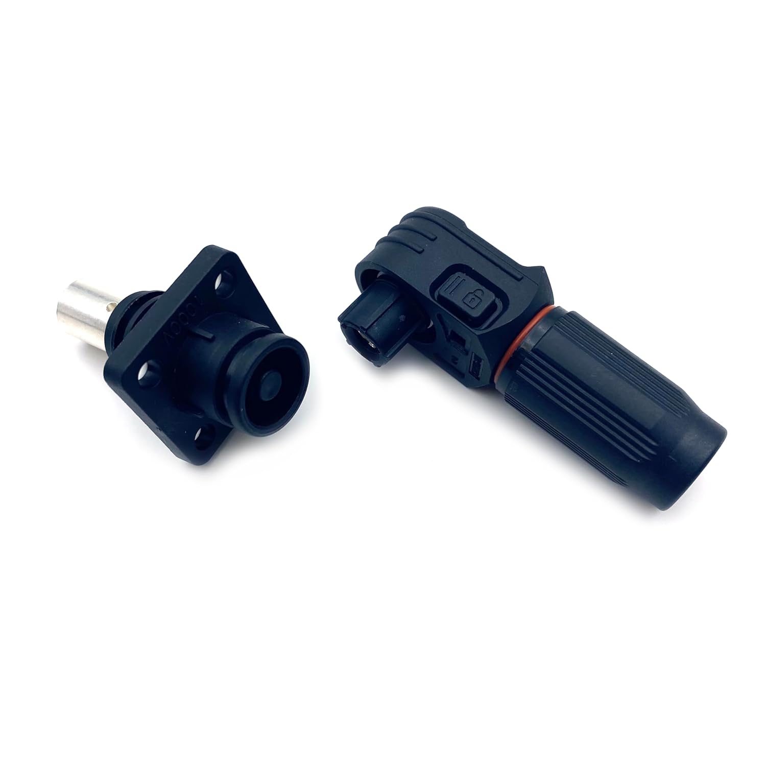 250A Battery Energy Storage Connector, 70mm² High Current Connectors IP67 Waterproof Crimping Wiring Power Adapter Quick Plug Terminal Right Angle Plug and Socket (1500V Black)