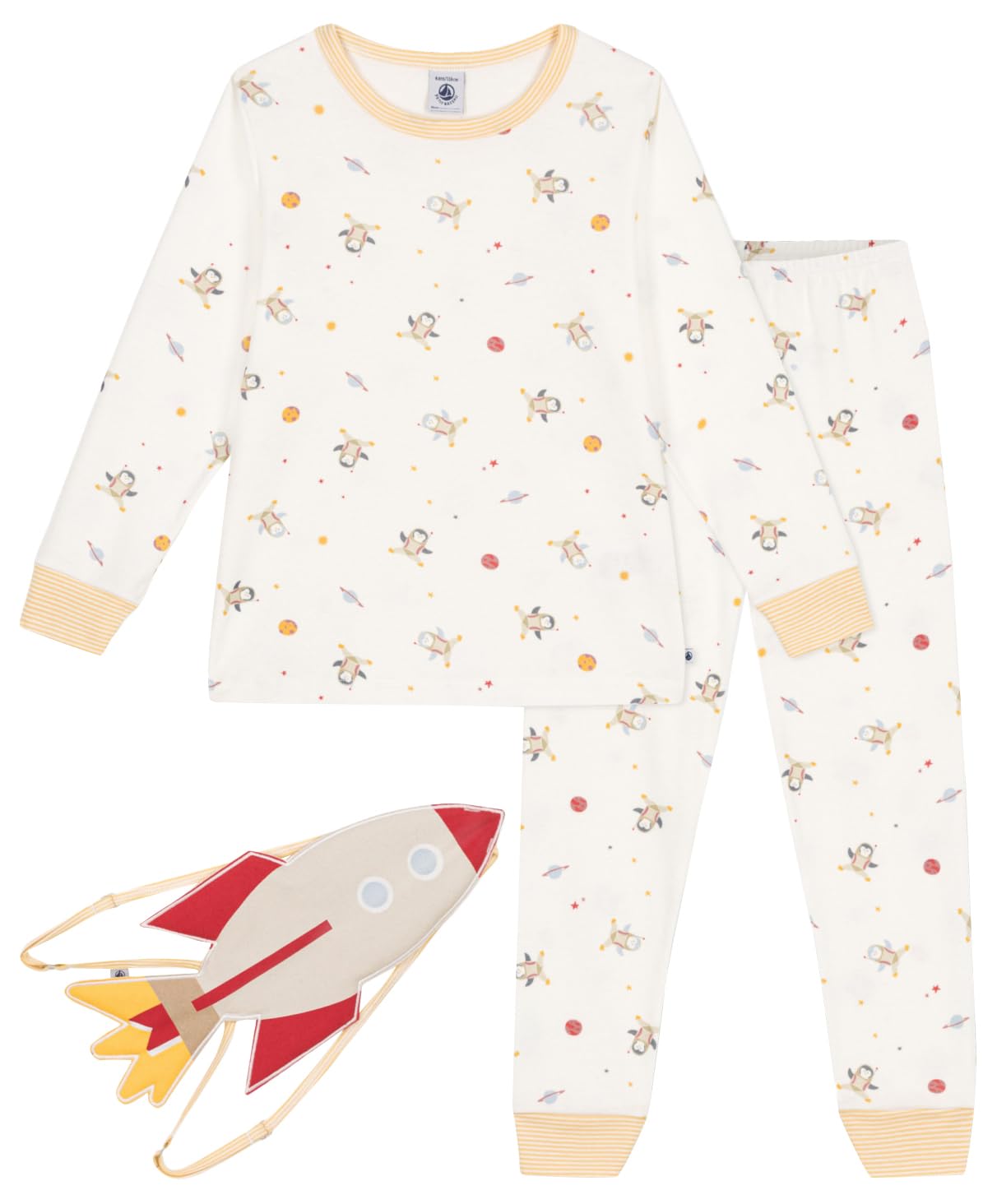 Petit Bateau Mädchen A0b82 Langarm-Pyjama und Maske (1er Pack)