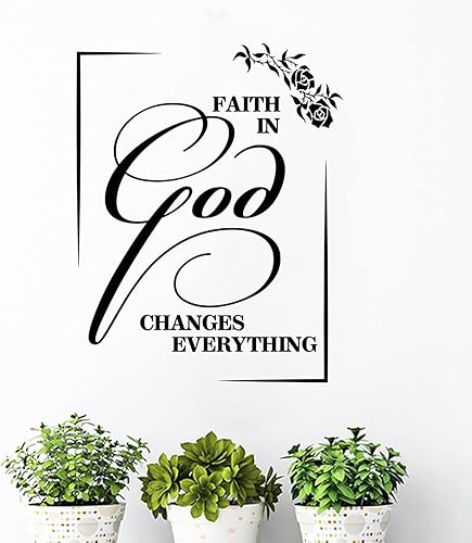 Miniatura 3 de Calcomanía de vinilo para pared la fe en Dios cambia todo calcomanías de vinilo con citas motivacionales escrituras extraíbles calcomanías de pared