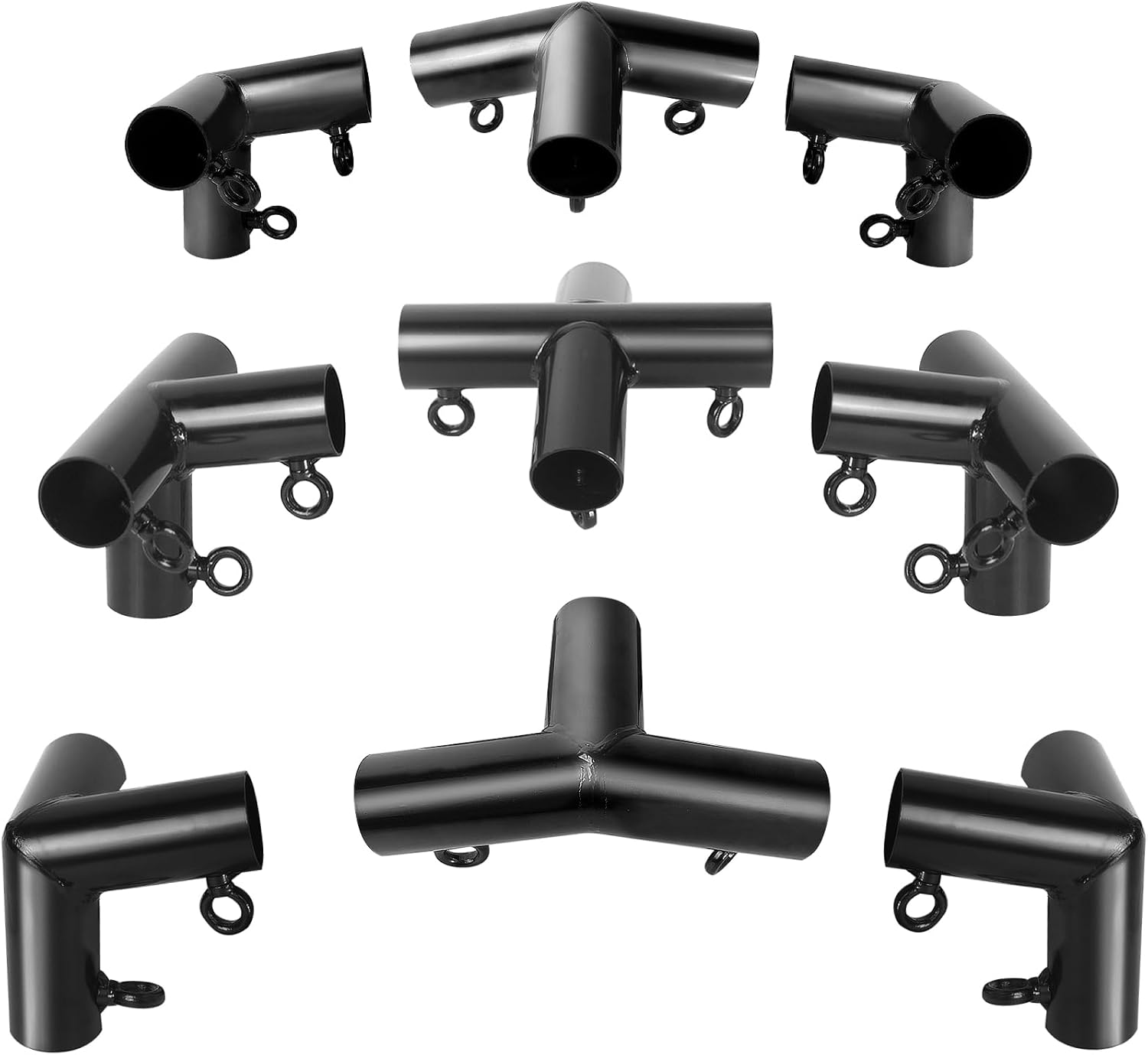 Aoneky 1'' Corner Canopy Fitting Couplers Kit - Frame Carport Connectors for 4 6 8 10 Leg - Fits 3/4" EMT - 156º Peak Angle (6-Legs Set)