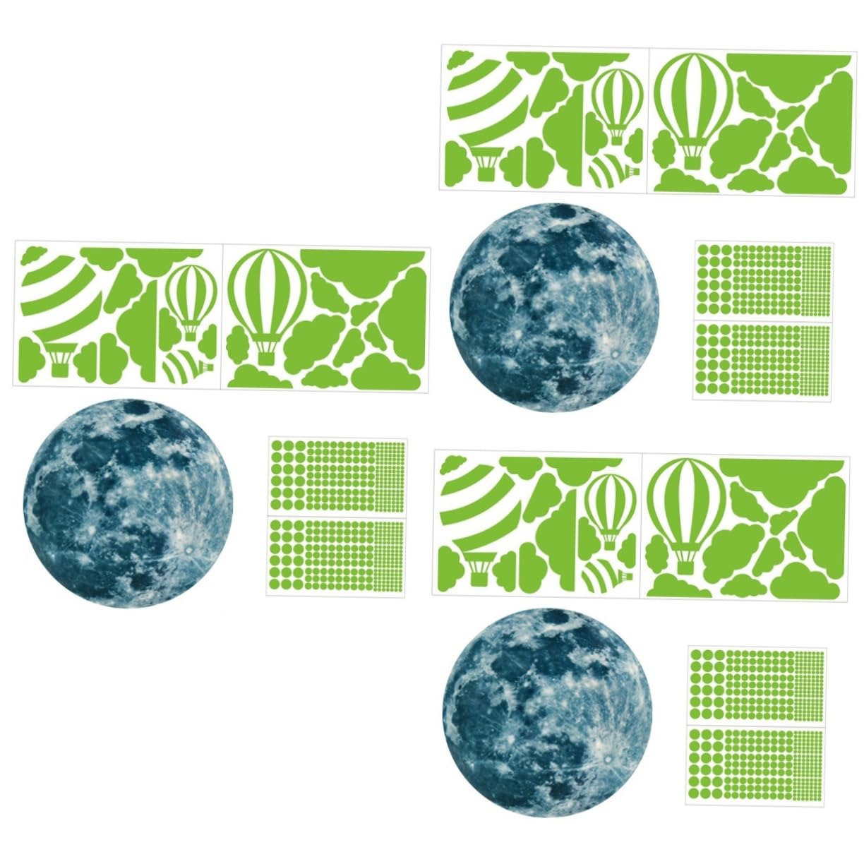 Décoration de chambre avec stickers muraux lumineux et autocollants de nuit lune pour nuit calme