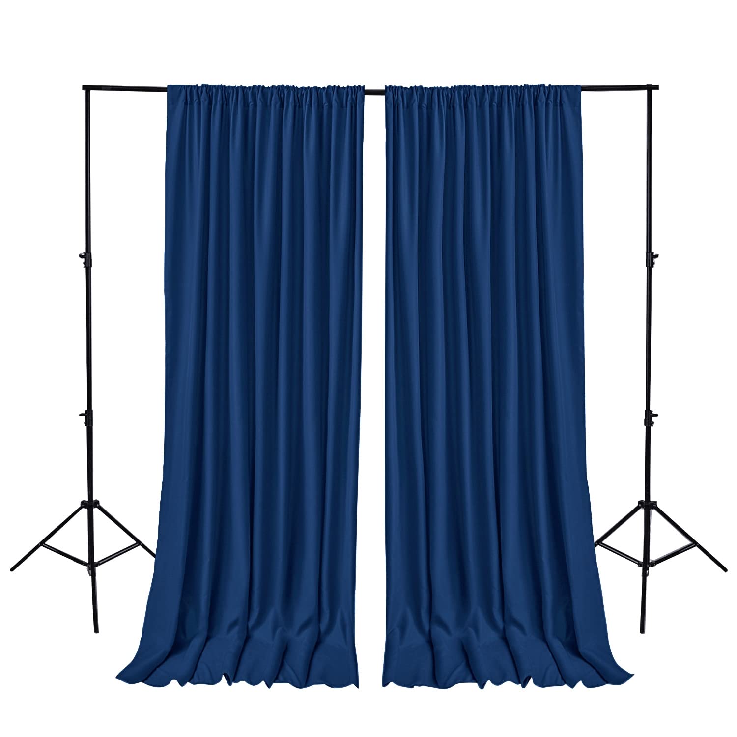 Hiasan Navy Blue Backdrop Curtains for Parties, Polyester Photography Backdrop Drapes for Family Gatherings, Wedding Decorations, 5ftx10ft, Set of 2