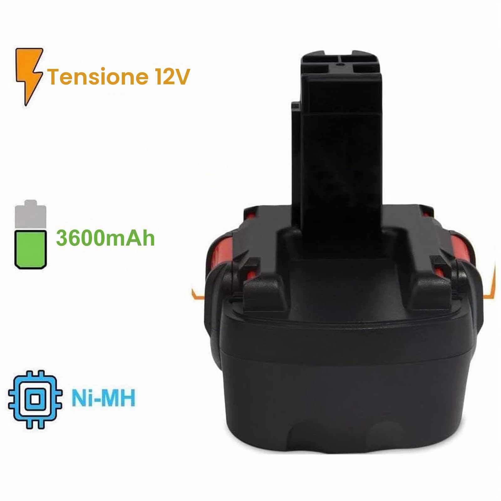 2Pack 12V 3600mAh NI-MH Batterie di ricambio BAT043 per Bosch Batterie BAT043