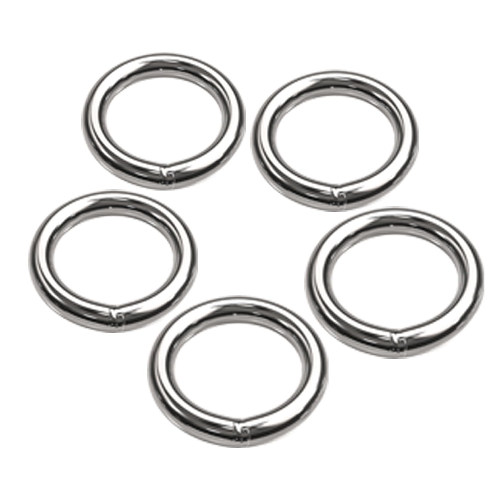 Metalowy pierścień typu O-ring, Pierścień uszczelniający typu O ze stali nierdzewnej, spawany, srebrny, 110-200 mm, 5 szt.