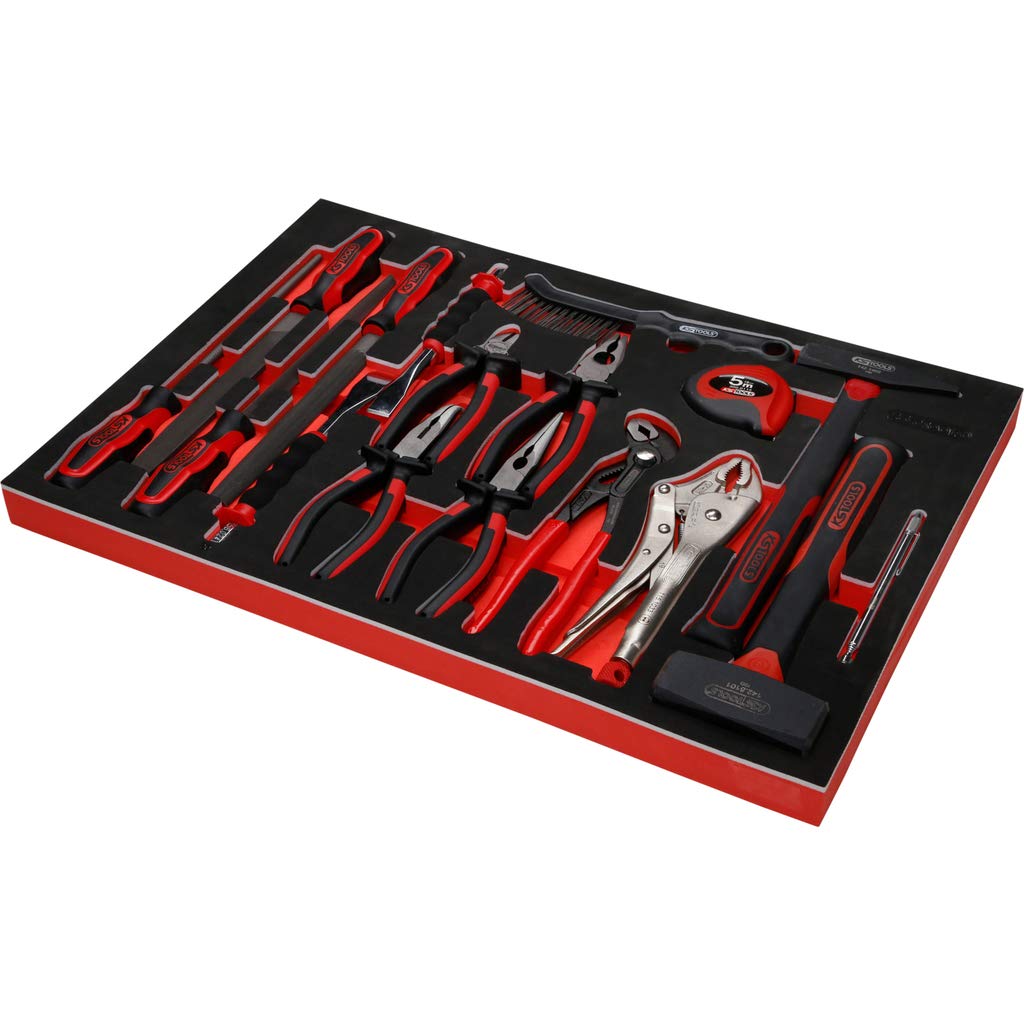 KS Tools 810.4241 PERFORMANCEplus Werkstattwagen P10 mit 8 Schubladen, bestückt mit 241 Werkzeugen in 4 Einlagen für 4 Schubladen