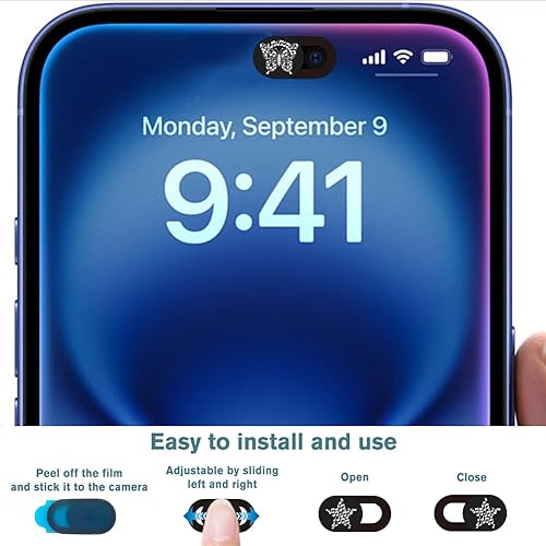 Miniatura 6 de 6 fundas para cámara portátil de 6 estilos, notas musicales, accesorios de protección de privacidad, protector de cámara web ultrafino de 0.04