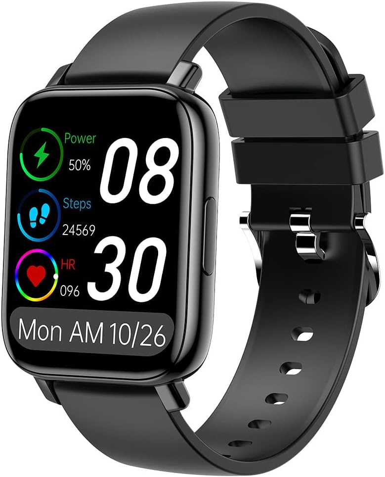 1.69″ Smart Watch with Call Function(Answering/Dialing), IP67 Waterproof Fitness Tracker with Heart Rate, Sleep Monitor Pedometer for Men Women for Android And Ios Phones,Black