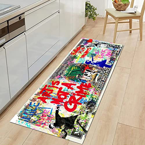 Alfombra runner graffiti JUST BREATHE 59x24 pulgadas miniatura 1