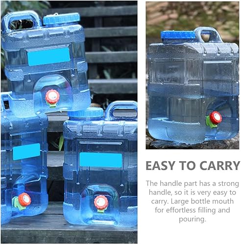 Miniatura 5 de Didiseaon Jarra de agua para campamento botella de agua deportiva de un galón, contenedor de almacenamiento de agua para camping, dispensador de