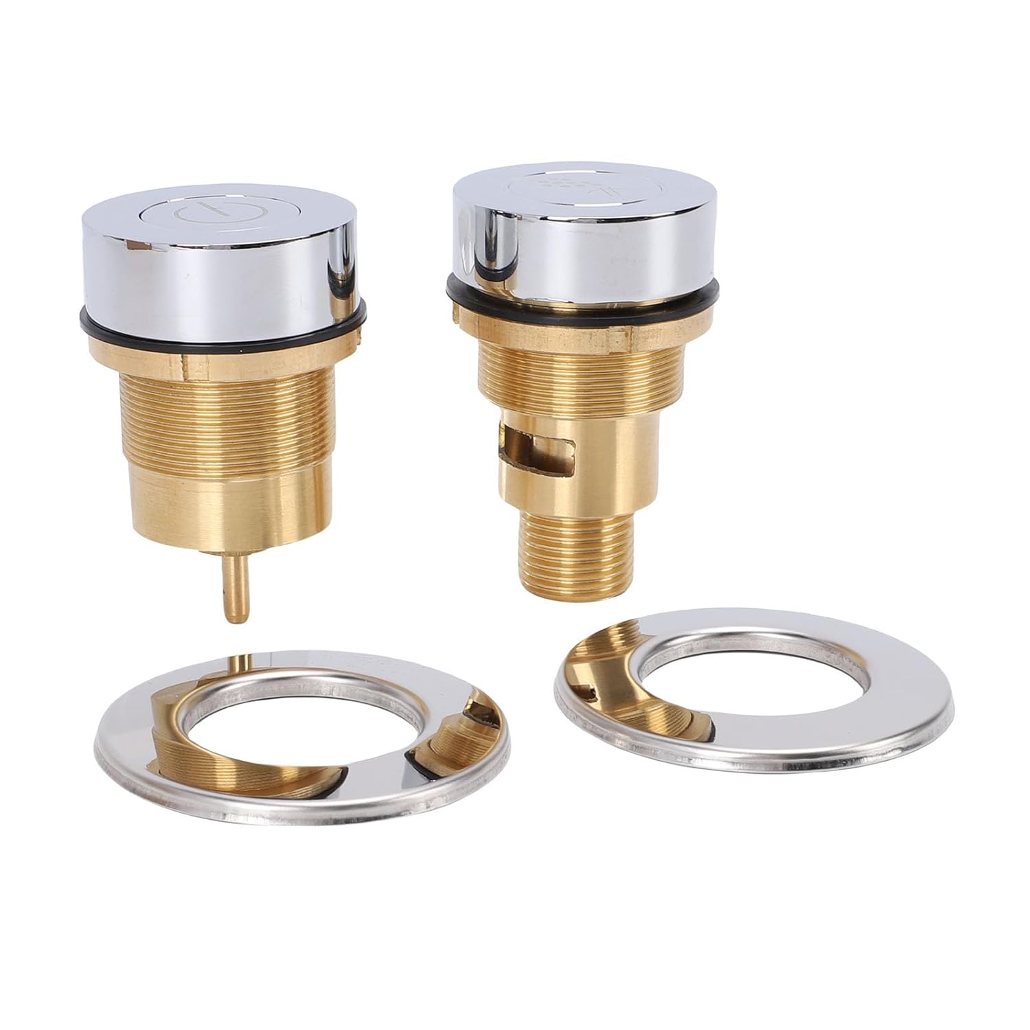 GOTOTOP Copper Push Button Air Switch, Pneumatic Control with Metallic Finish for Luxury Bathtub Spa and Garbage Disposal