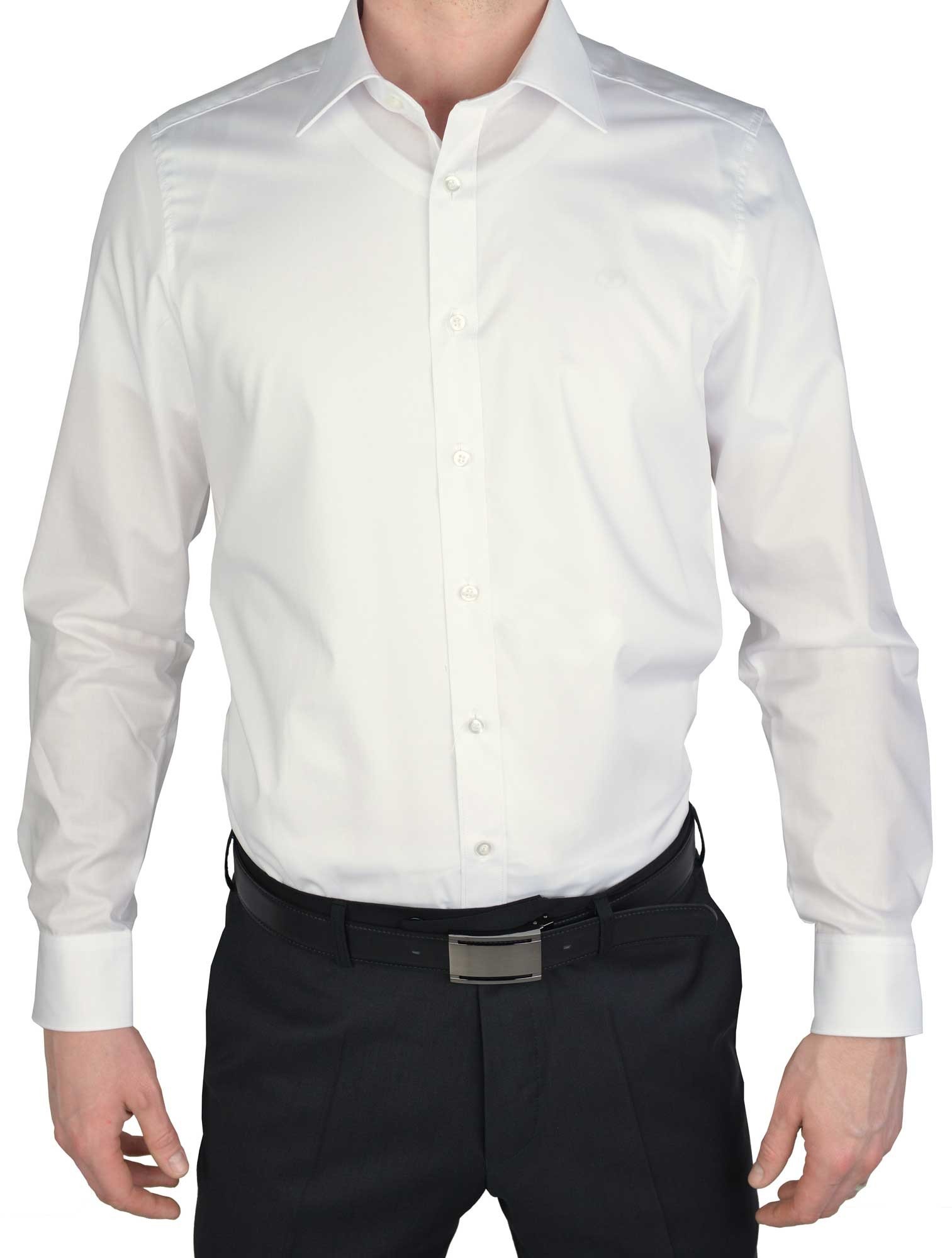 Olymp Level Five-Camicia con collo all'italiana a tinta unita Colore: Nero 6090/64/68 bianco 40
