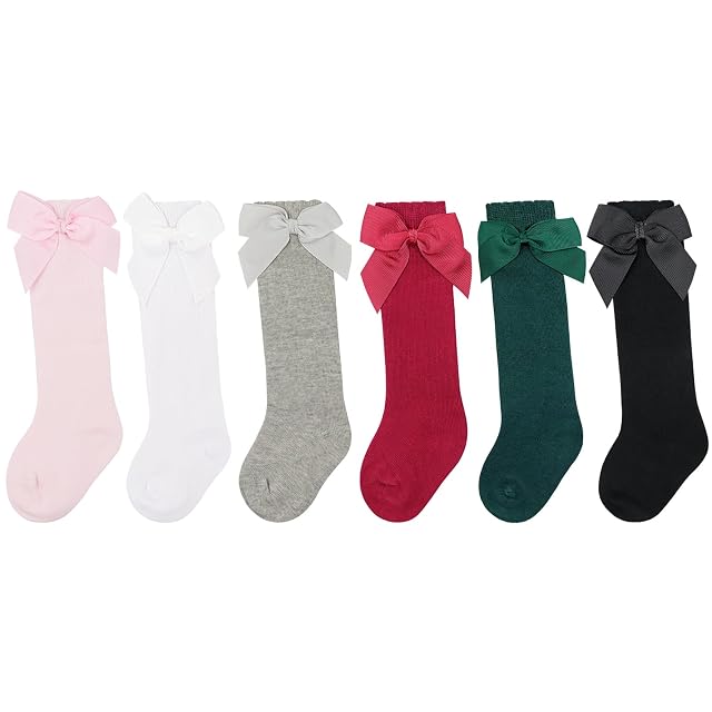 BQUBO Baby Knee High Sock Toddler Girl Dress Socks Baby Knit Stocking Cotton Infant Girls Socks