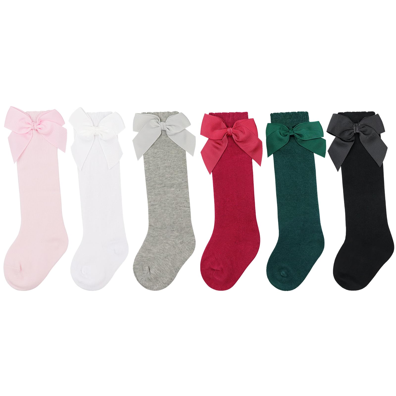 BQUBO Baby Knee High Sock Toddler Girl Dress Socks Baby Knit Stocking Cotton Infant Girls Socks