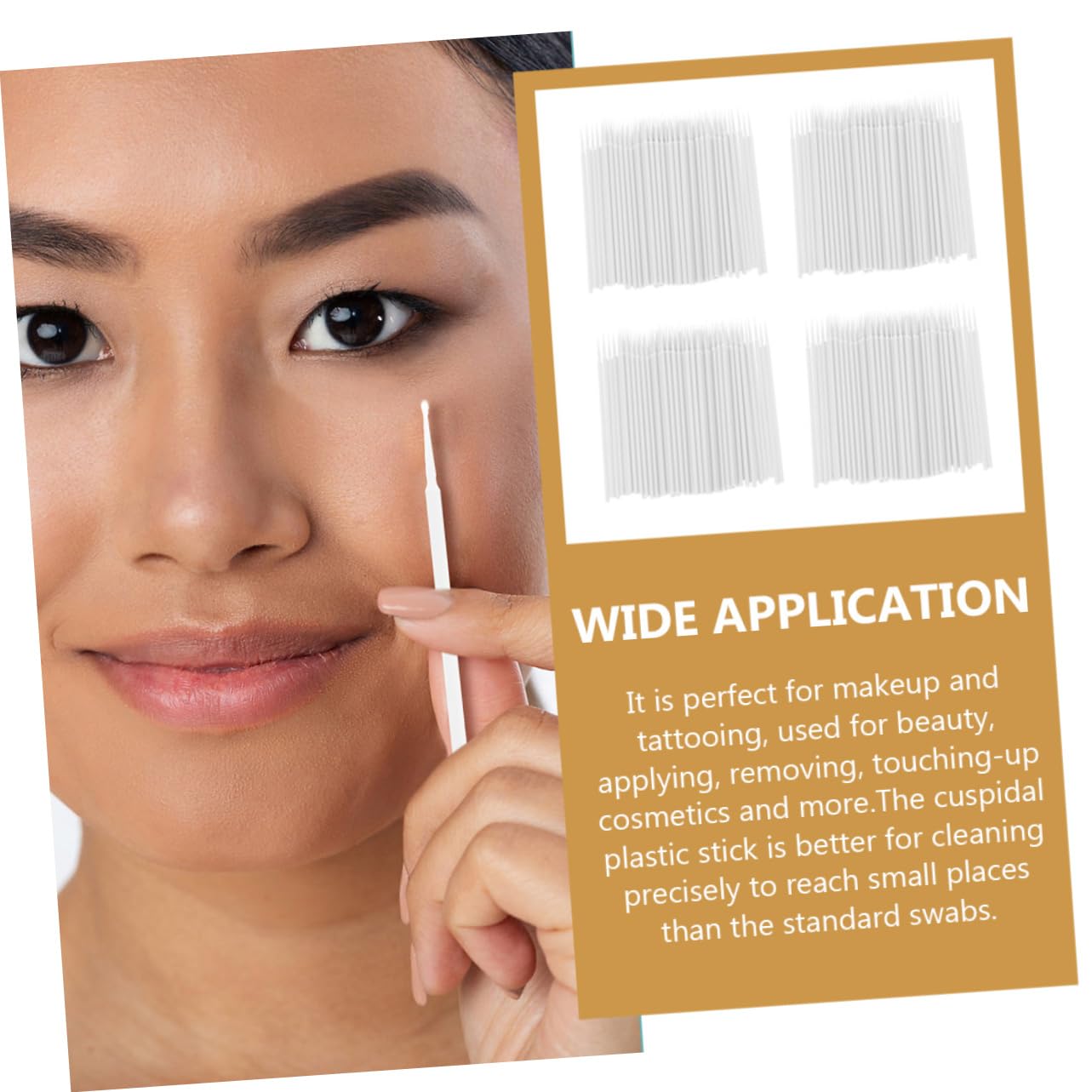 4Packs Multipurpose Beauty Swabs Disposable Applicator Sticks for Makeup Eyelash Extensions and Tattooing Versatile Beauty Accessories for Home and Travel