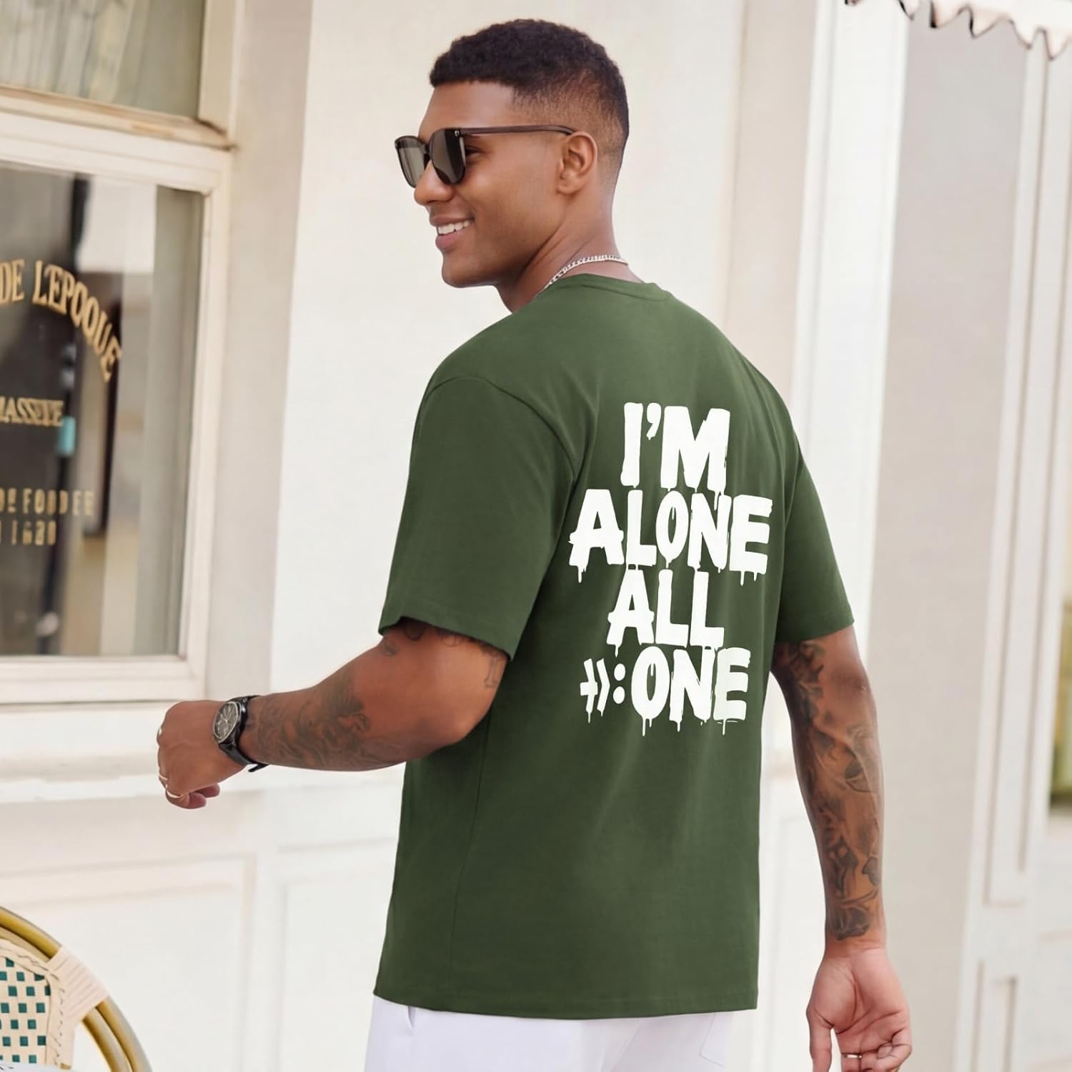 Mens Graphic Tees Vintage T-Shirts Oversized Letter Print Casual Crewneck Short Sleeve Rapper Streetwear Tops - Image 3