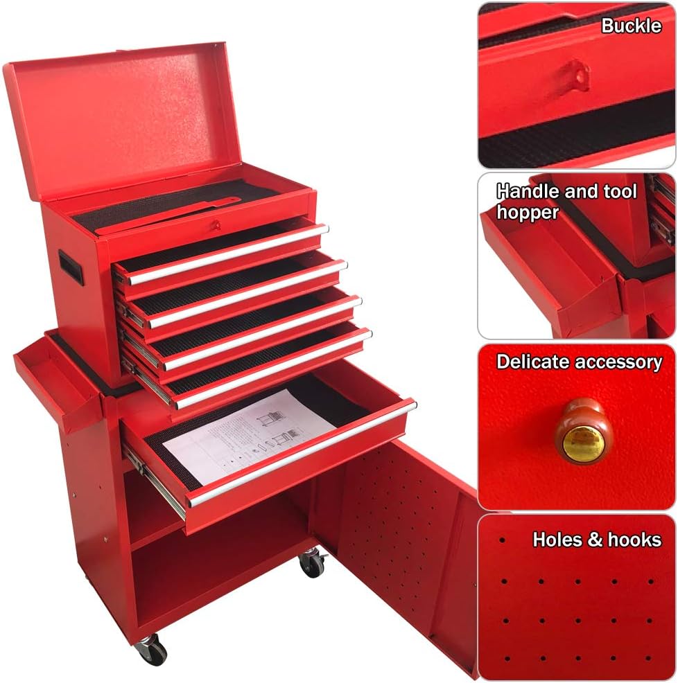 Buy 5Drawer 2 in 1 Craftmen Tool Box with Wheels, Extra Big