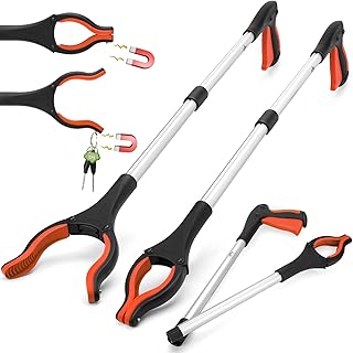 2025 New 2-Pack Reacher Grabber Pickup Tool, 32" Long Grabber Tool with Magnetic Tip, Trash Picker Grabber for Elderly Grab It Reaching Tool, Garbage Picker Upper, Litter Pick Up Grab Tool