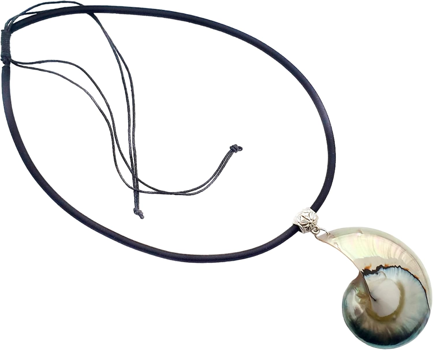 Rare Natural Pearly Mother of Pearl Shell Pendant Beads Adjustable Cord Necklace Handmade Women Jewelry AA419-L - Image 4