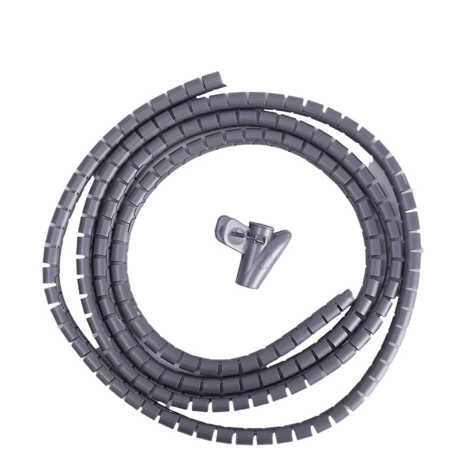 spiral protector 2 Meters Computer Wire Organizer Wrap Flexible Cord Protector Pipe Spiral Line Manage Protection Cable Wire Storage Winder wraps cable(10mm-Gray)