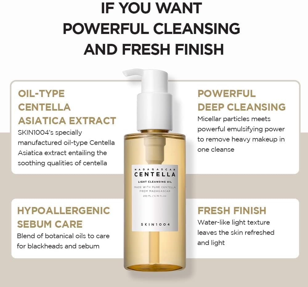 SKIN1004 Madagascar Centella Tone Brightening Capsule Ampoule 100ml and Light Cleansing Oil 200ml Bundle - Image 5