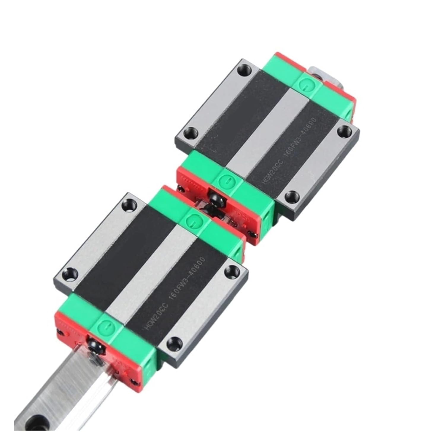 Miniature Linear Motion Guide 2pcs HGR20 Linear Guide Rails Length 550mm + 4pcs HGW20CC Linear Flanged Carriage Slider Blocks