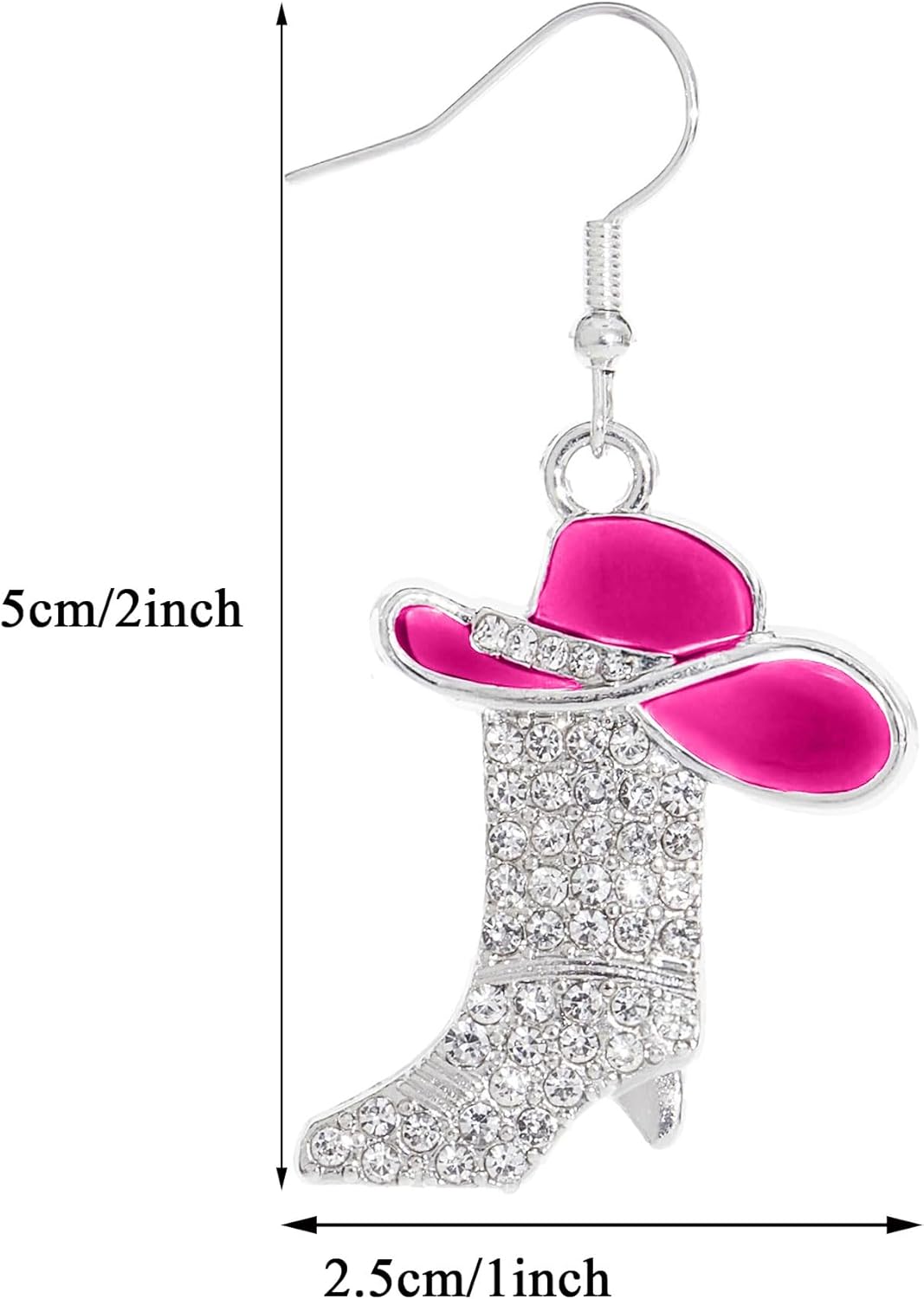 Rhinestone Western Boots Dangle Drop Earrings for Women, Boho Cowgirl Cowboy Enamel Hat Boot Earrings Country Concert Party Outfits Jewelry Gift - Image 4