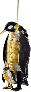 Value Arts Handmade Cloisonne Articulated Penguin Family Hanging Ornament