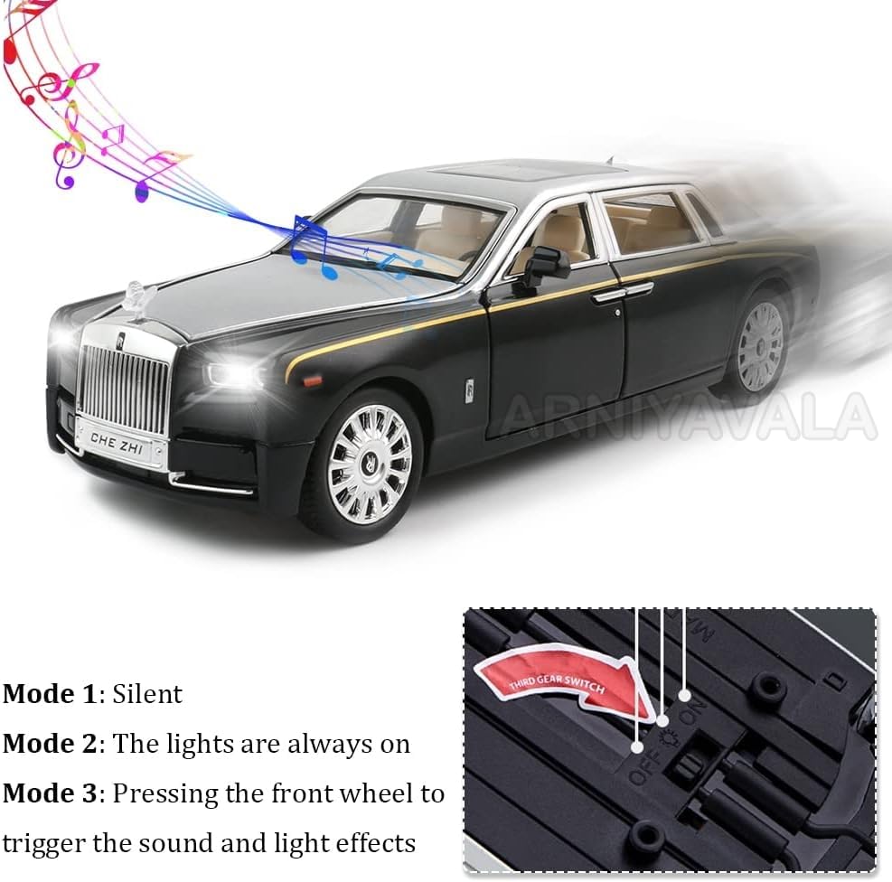 Image of 1 /24 Diecast Car Model Rolls-Royce (Phantom Silver-Black 1:24)