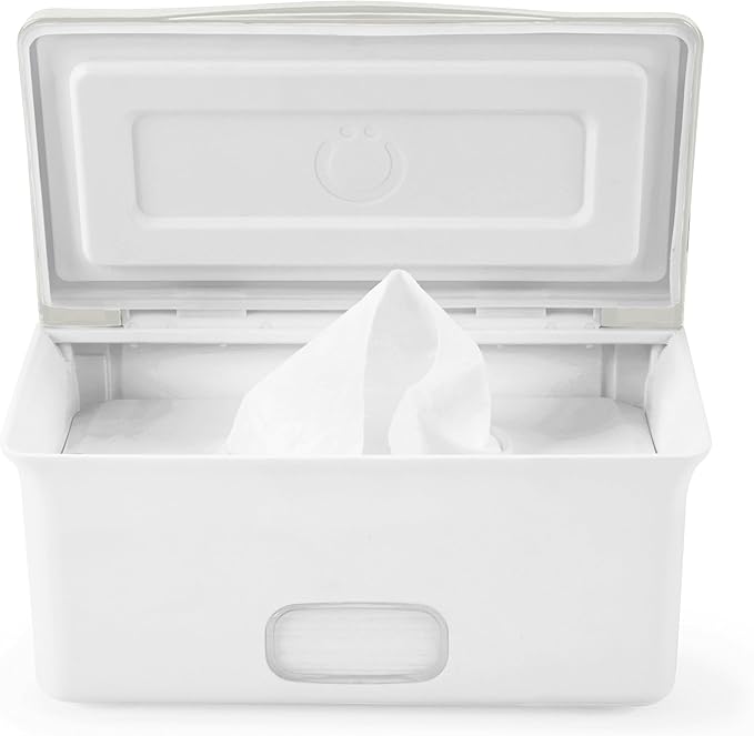 Ubbi Baby Wipes Dispenser with Weighted Plate and Secure Seal, Oat