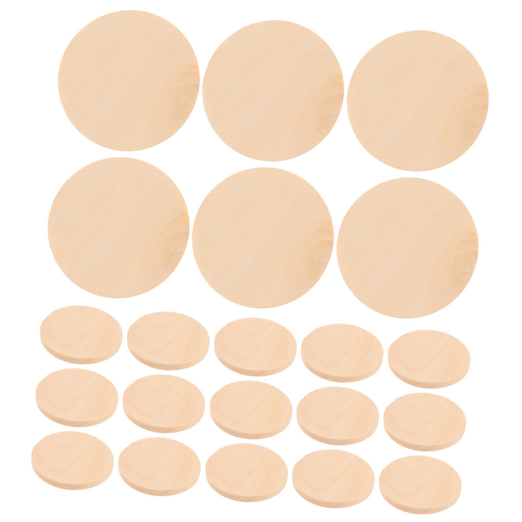 50 piezas Discos Madera Natural sin Terminar Grosor para Manualidades Bricolaje Decoración Pintura