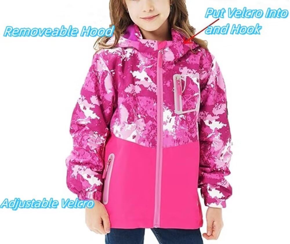 Boys Girls Rain Jackets Waterproof Lightweight Hooded Raincoats Lined Softshell Windbreakers for Kids