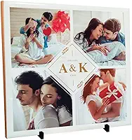 Presente Dia Dos Namorados Azulejo Com 4 Fotos Do Casal Estampada