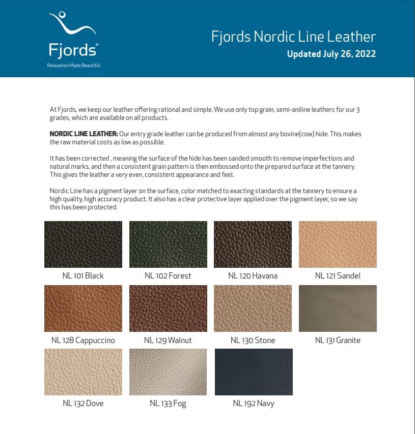 Fjords Soft Line Leather color swatches