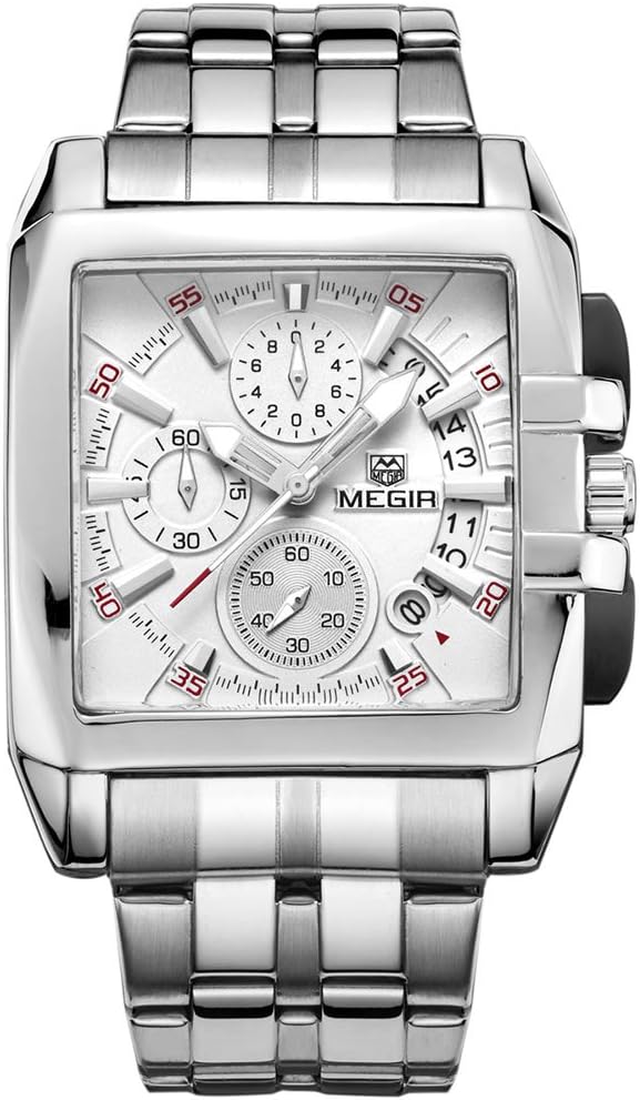 ساعت مچی کوارتز فولاد ضد زنگ مردان MEGIR مرد ساعت مچی میکرو مگس ضد آب
