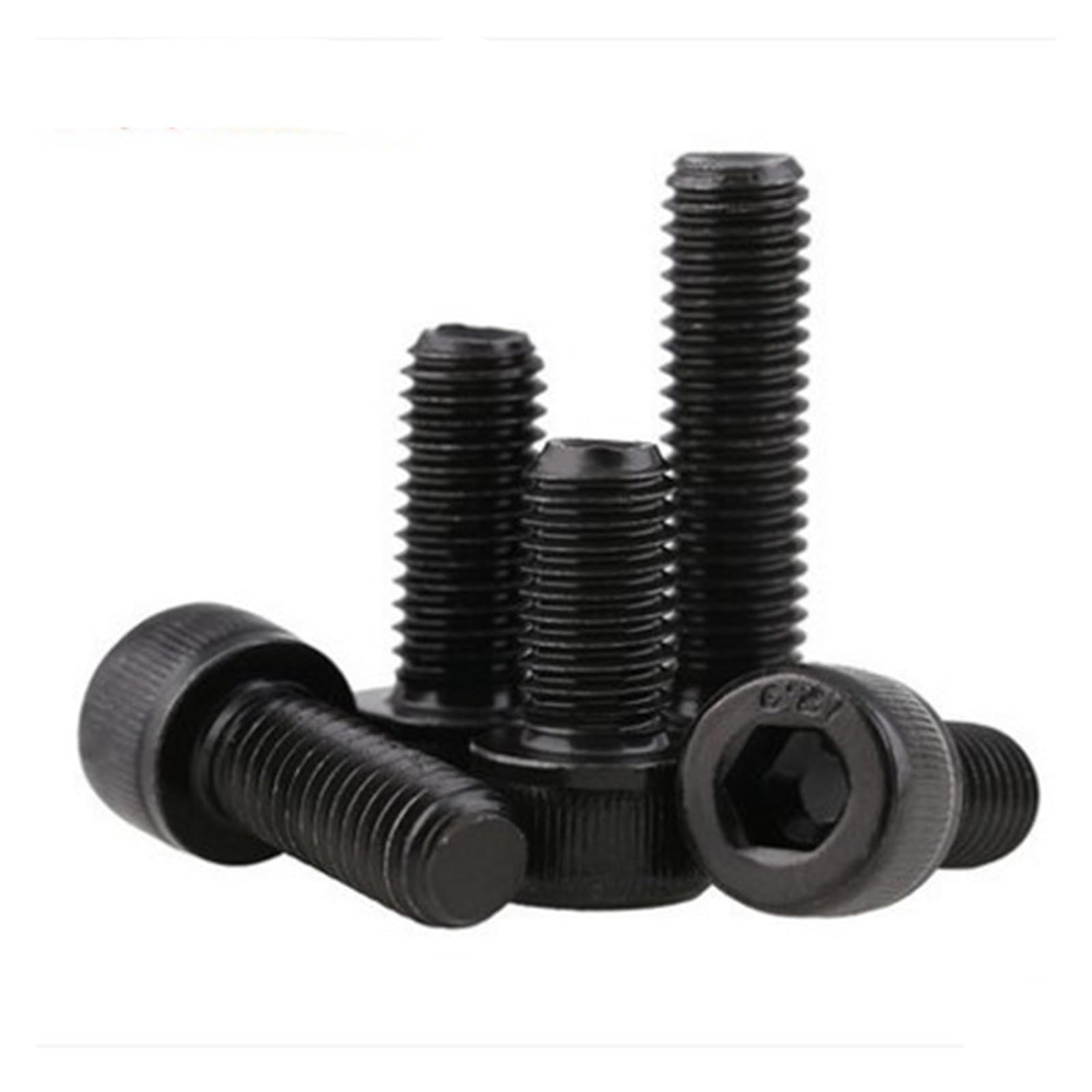 Viti a Bussola Lunga Viti a Testa cilindrica con esagono Incassato Lungo, 10/50 Pezzi DIN912 M3 M5 304 A2-70 Grado 12.9 Bulloni a Testa cilindrica con esagono Incassato Nero(50mm)