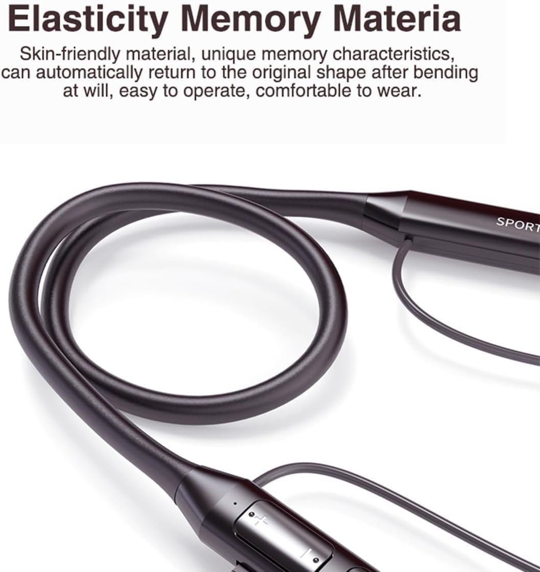 Neckband Bluetooth Headphones Wireless Earbuds with Mic in-Ear Magnetic Neckband Earphone,HiFi Stereo Deep Bass Noise Cancellation Headsets,60 Hours Playtime for Sports Music Phone Call, Black