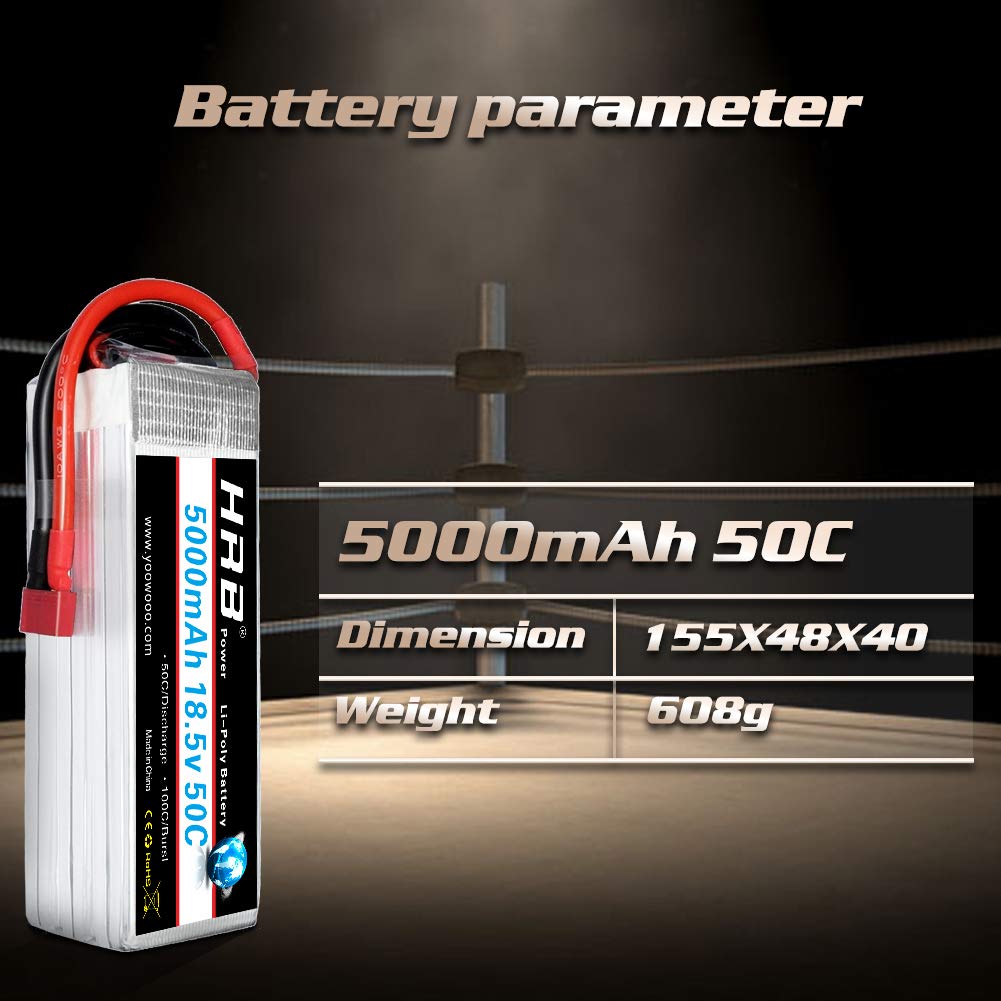 HRB Lipo akumulator 5S 5000 mAh 18,5 V 50C do samochodu RC ciężarówki RC Truggy RC samolotu RC Dron DIY Hobby (Dean T) LIPO AKKU