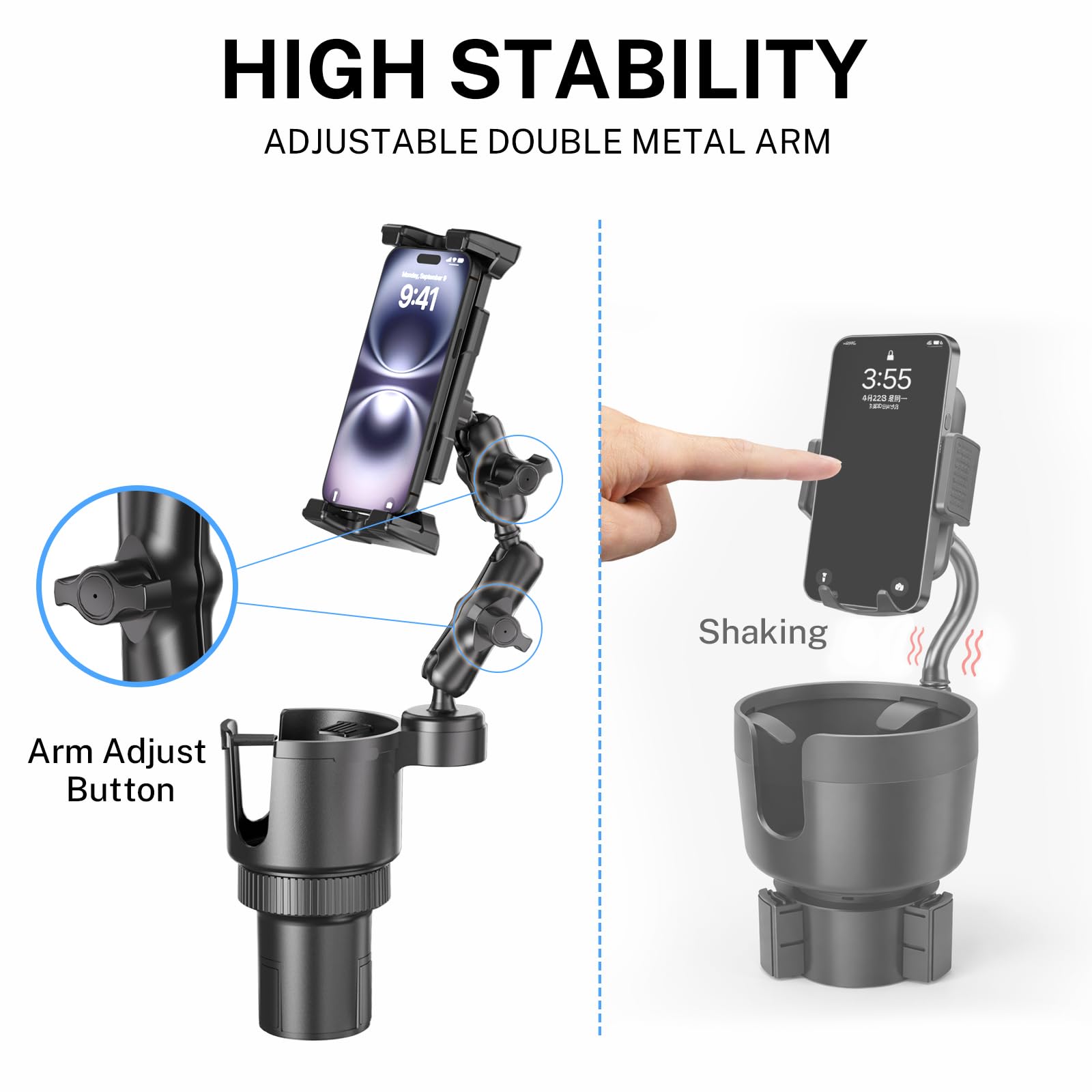 OHLPRO Supporto magnetico per tablet da auto, supporto per telefono per cruscotto auto, forte magnete, con 2 piastre metalliche, supporto per iPad per tutti gli iPhone, Galaxy Tab