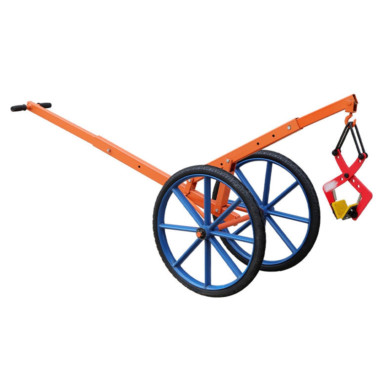 Verstellbarer Hubwagen für Schachtabdeckungen, 227 kg Tragkraft, mit Hebeklemmen und Vollreifen, ideal für den Transport von Betonblöcken und Granitplatten