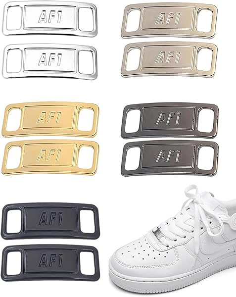 5 Paare Metal Tag,Metall Schnürsenkel Schnalle,Elastische Schuh Tag Schuhschmuck,Fashion Sneaker Schuh Charms,DIY Sneaker Kits,Metall Air Force 1 Schnürsenkel für Wanderschuhe