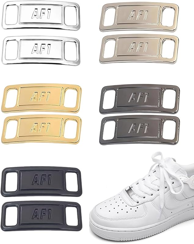 5 Paare Metal Tag,Metall Schnürsenkel Schnalle,Elastische Schuh Tag Schuhschmuck,Fashion Sneaker Schuh Charms,DIY Sneaker Kits,Metall Air Force 1 Schnürsenkel für Wanderschuhe