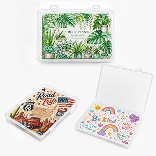 Clear Sticker Organizer Box with Snap Closure, 3 Pack Stackable Sticker Storage for Scrapbook Supplies, Washi Tape, Photocard, Sticker Journal, Transparent Sticker Case(6.9x4.7x0.7 inch)