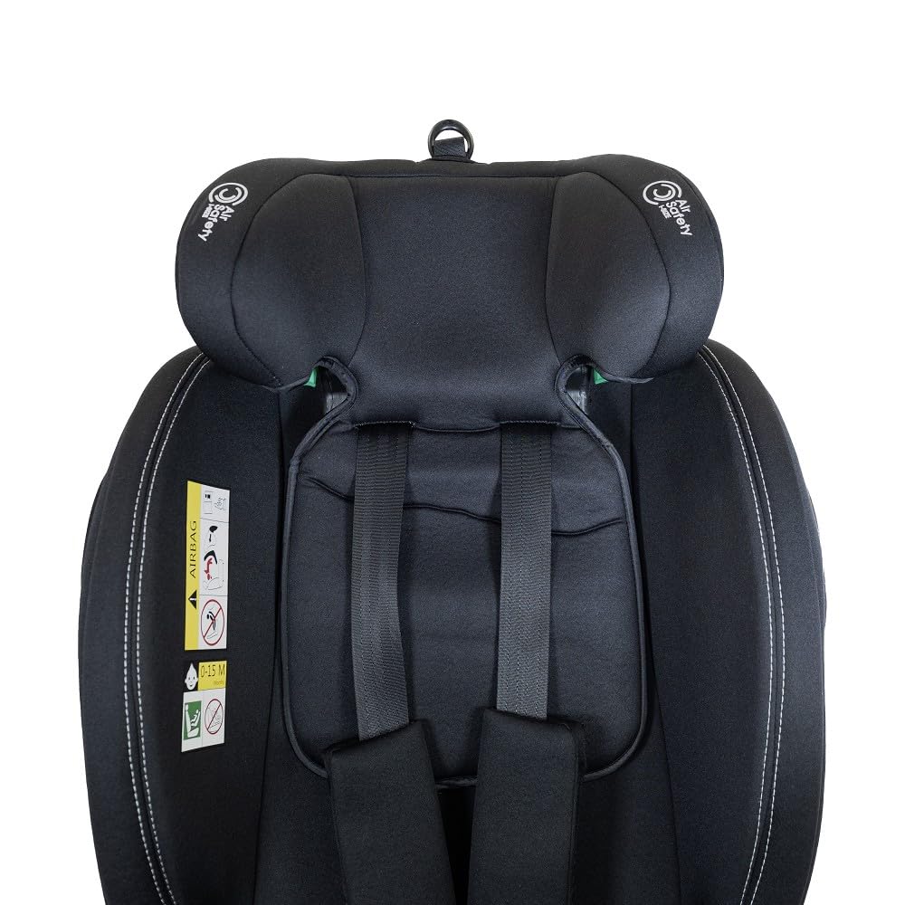 Interbaby Silla Coche Bebé PAX i-Size ISOFIX 360° Grupo 0+1+2+3 (Negro) | Silla auto giratoria 360 reclinable 40-150 cm, reductor recién nacido, protección lateral SPS, pata de apoyo