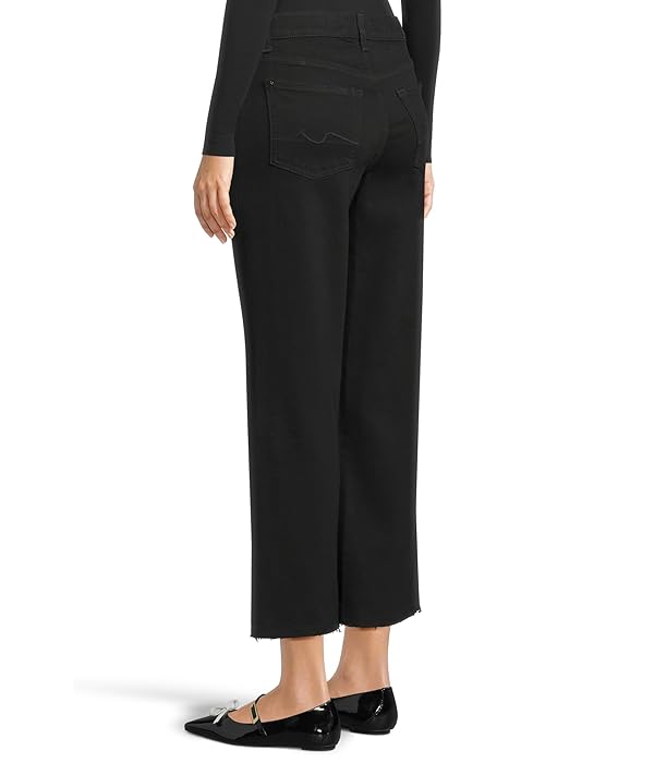 7 For All Mankind, Womens, Cropped Alexa Jeans in Black, Black, Size: 27, Inseam: 26.5 by 7 For All Mankind - Image 3