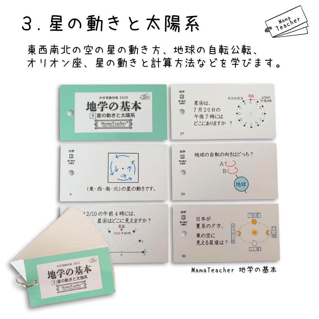 Amazon.co.jp: 地学の基本5冊セット(2026年版)MamaTeacherのカードで