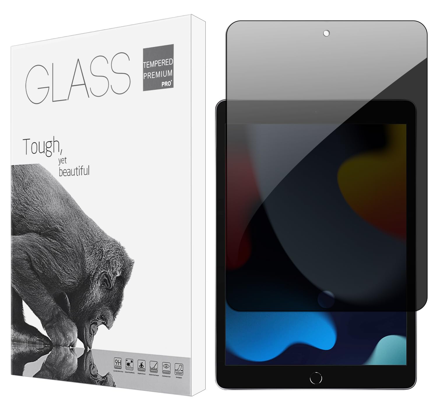 Privacy Screen Film Protector for iPad 10.2 Inch Tablet (2021/2020/2019, 9th /8th/7th Gen), Scratch Resistant 9H Hardness iPad 10.2" Tablet Screen