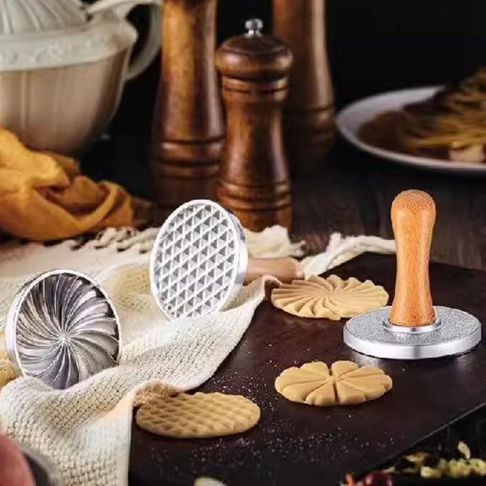 Tampons à Biscuits Géométriques en Fonte Lourde, Lot de 3