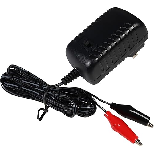 UPG D1724 Sealed Lead Acid Battery Charger (6V/12V Switchable Single-Stage With Alligator Clips)