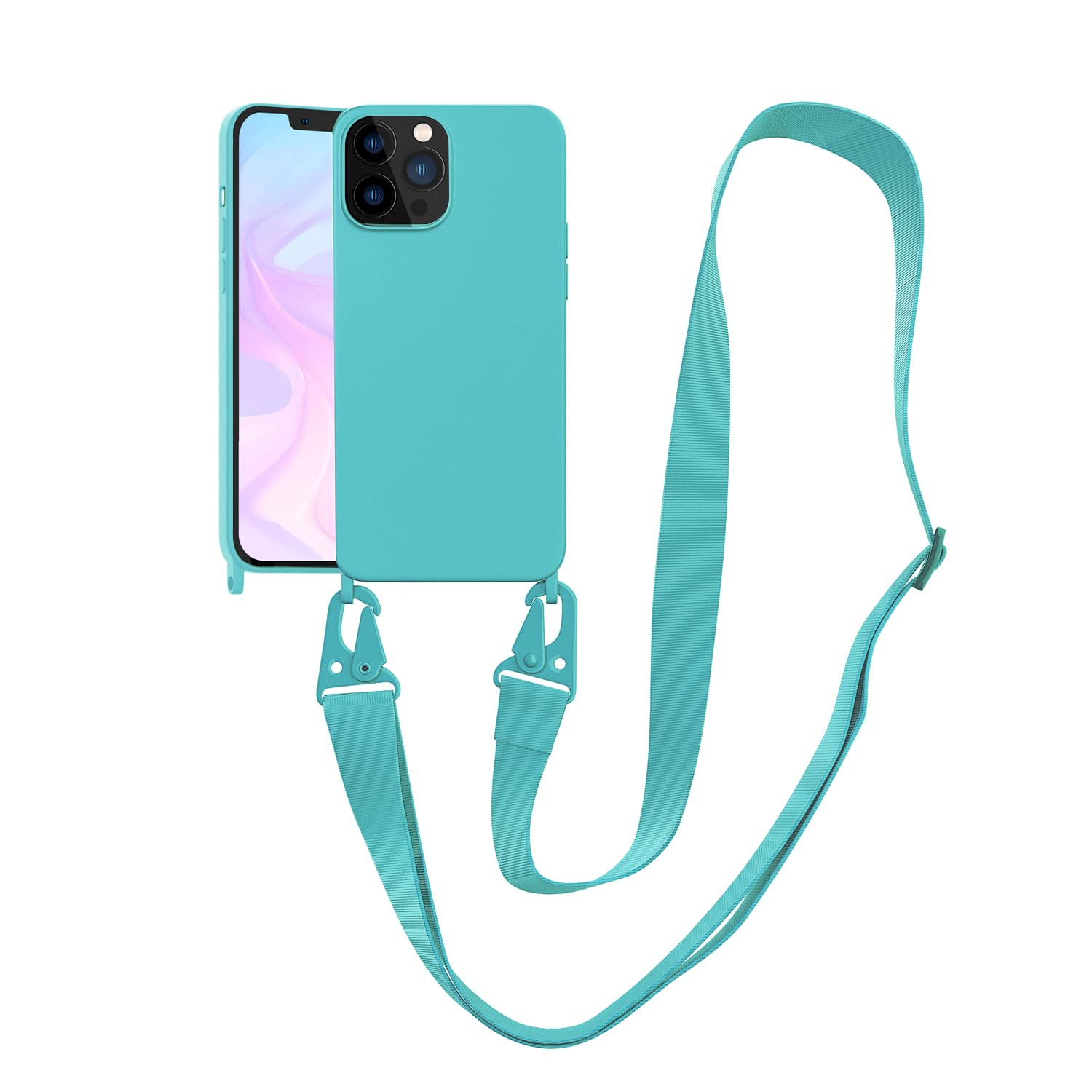 VooDirop Compatible with iPhone 14 Pro Max Case Lanyard Crossbody iPhone Strap Adjustable Shockproof Drop Protection Silicone Phone Cover for iPhone