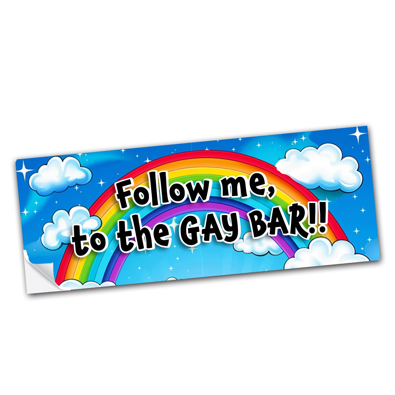Gay Pride Bumper Stickers Novelty Fun Car Large LGBT LGBTQIA Vinyl Decal Follow Me to The Gay Bar Stickers Van Camper Bumper